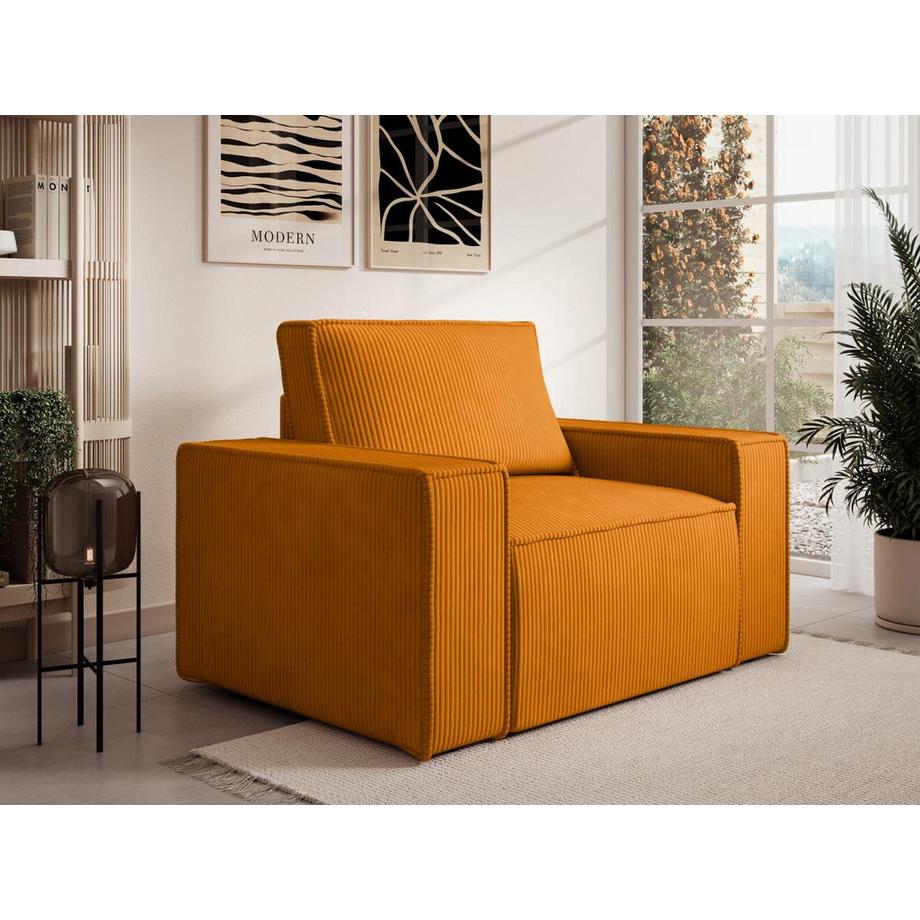 PASCAL MORABITO Sessel - Cord - Hellorange - AMELIA  