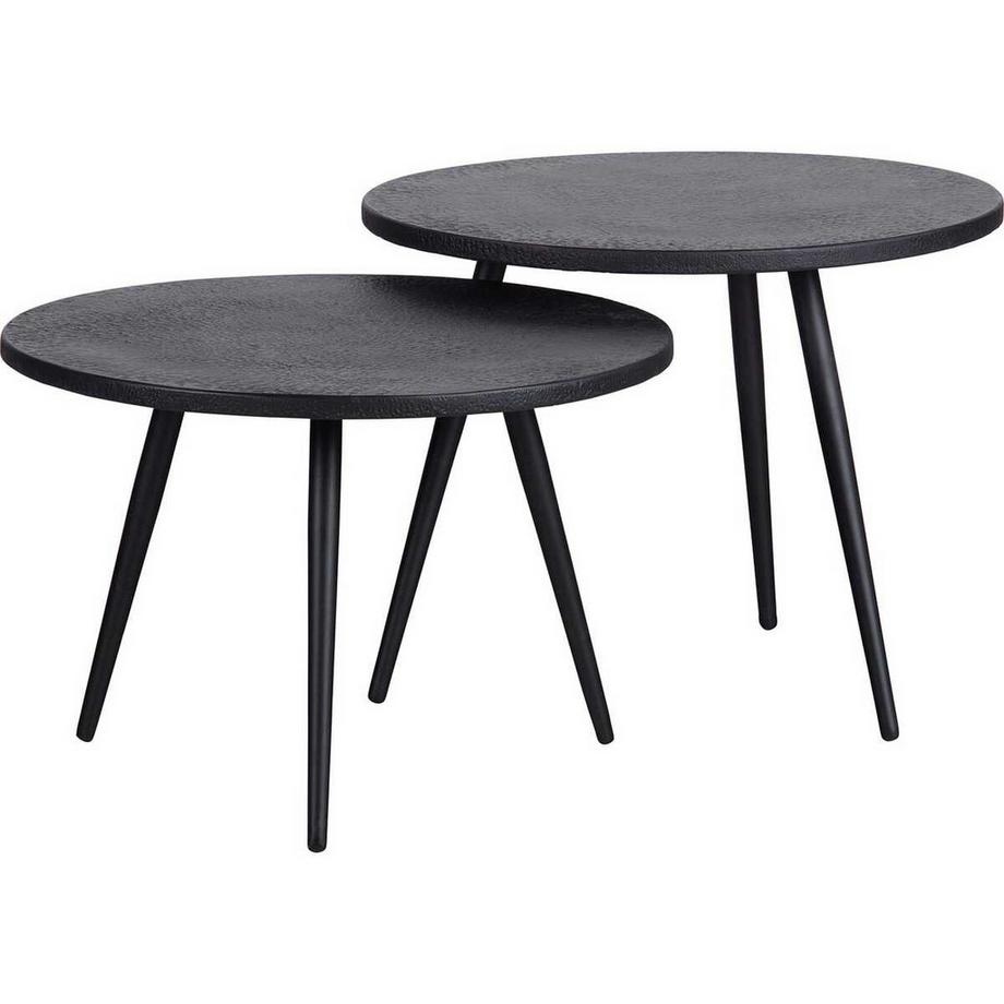 Table d'appoint Suze bois métal noir (lot de 2)