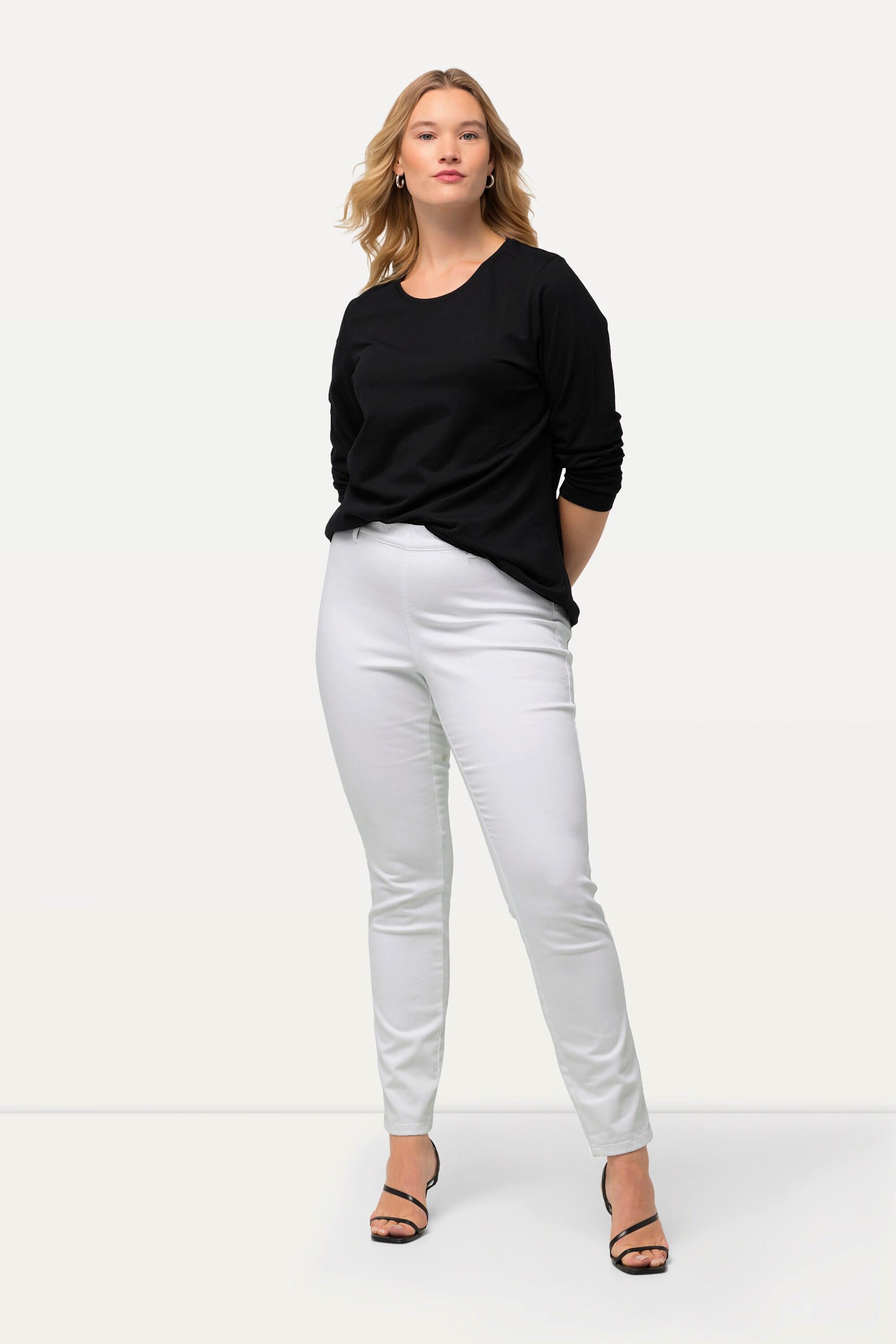 Ulla Popken  Jeggings modello Sienna di tessuto elasticizzato con passanti 