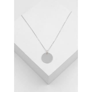 MUAU Schmuck  Pendentif plaque à  graver or blanc 750 rond 16mm 