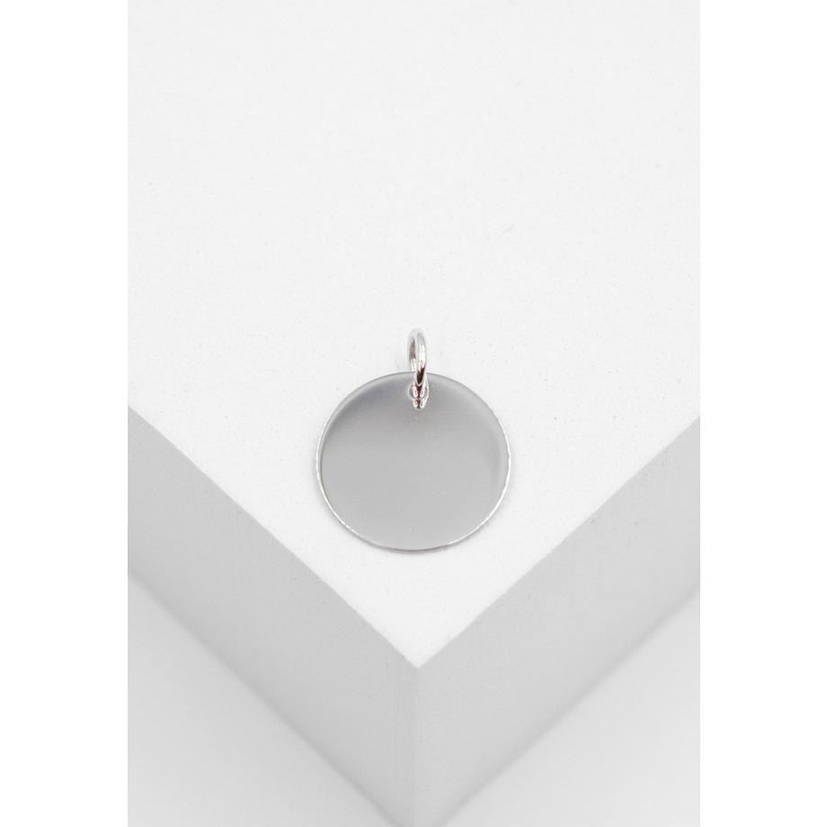 MUAU Schmuck  Anhänger Gravurplatte Weissgold 750 rund 16mm 