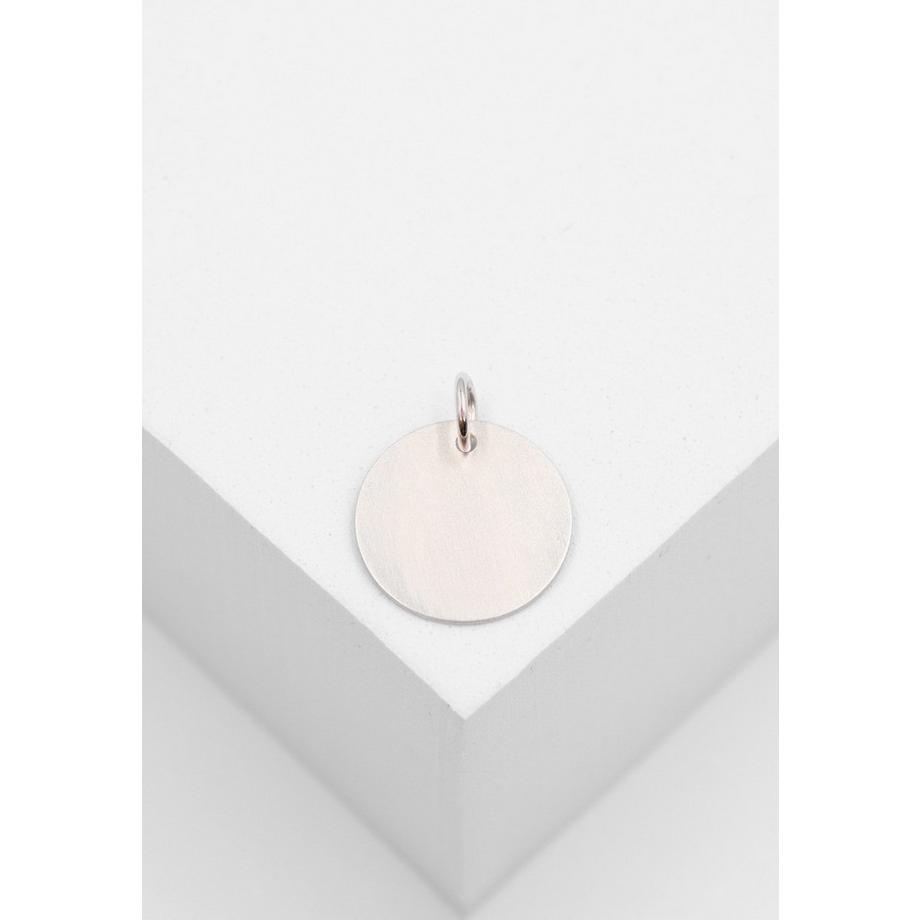 MUAU Schmuck  Anhänger Gravurplatte Weissgold 750 rund 16mm 