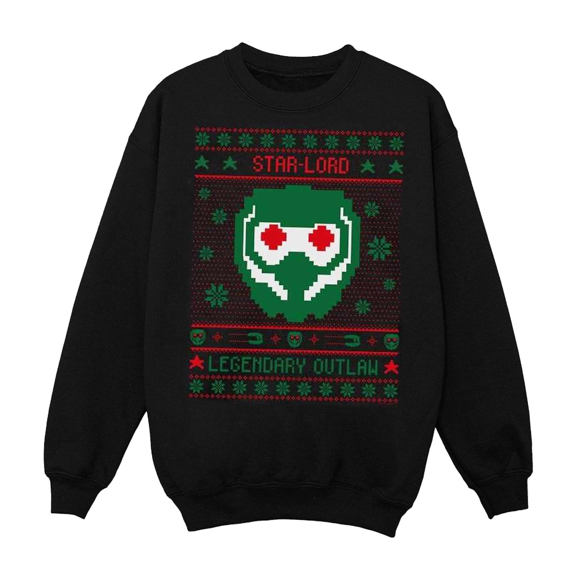 Image of Guardians Of The Galaxy Vol. 2 Star Lord Fair Isle Sweatshirt Unisex Schwarz 116