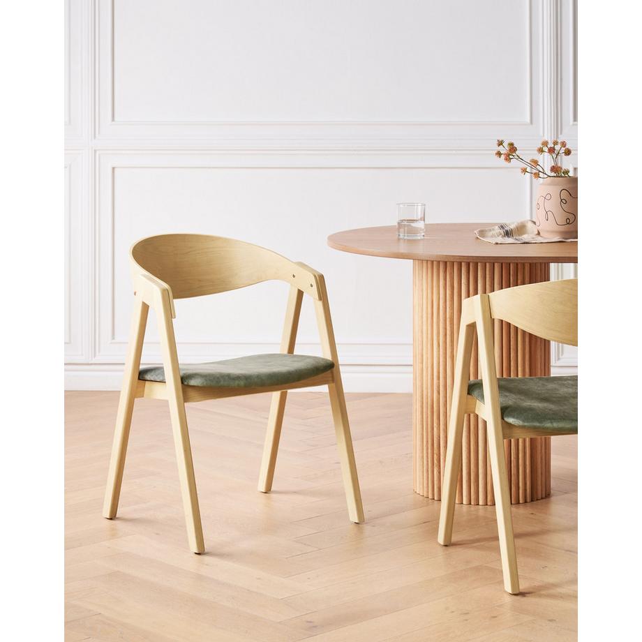 Beliani Esszimmerstuhl 2er Set aus MDF-Platte Retro YUBA  