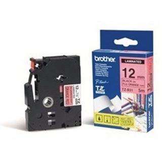 brother Nastro laminato su colore fluorescente Brother TZe TZe-B31 Colore Nastro: Arancione segnale Colore carattere:Nero 12 m  