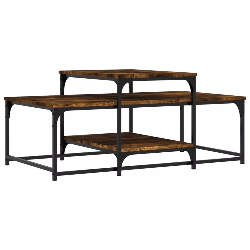 Table basse chêne fumé 102x60x45 cm bois d'ingénierie vidaXL