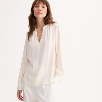 Bluse mit rundem Ausschnitt und langen Ärmeln