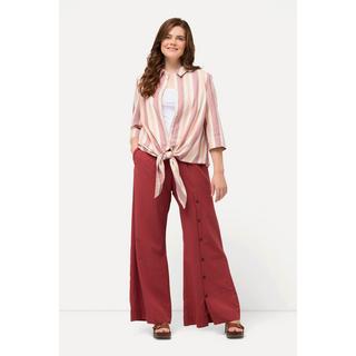 Ulla Popken  Pantalon palazzo en lin mélangé. Taille élastique et jambes larges 