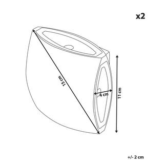 Beliani Lot de 2 appliques LED d'extérieur en Aluminium Moderne RAMAPO  