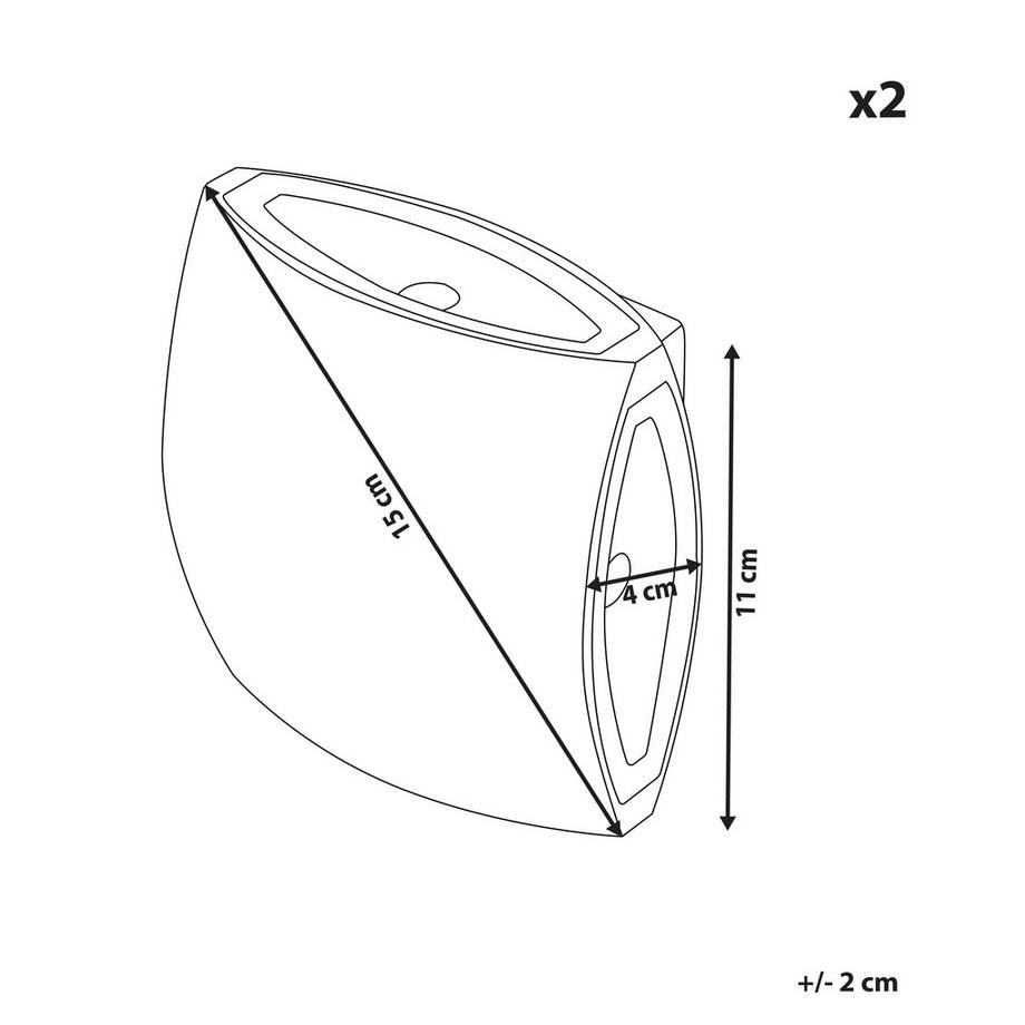 Beliani LED Aussenwandleuchte 2er Set aus Aluminium Modern RAMAPO  