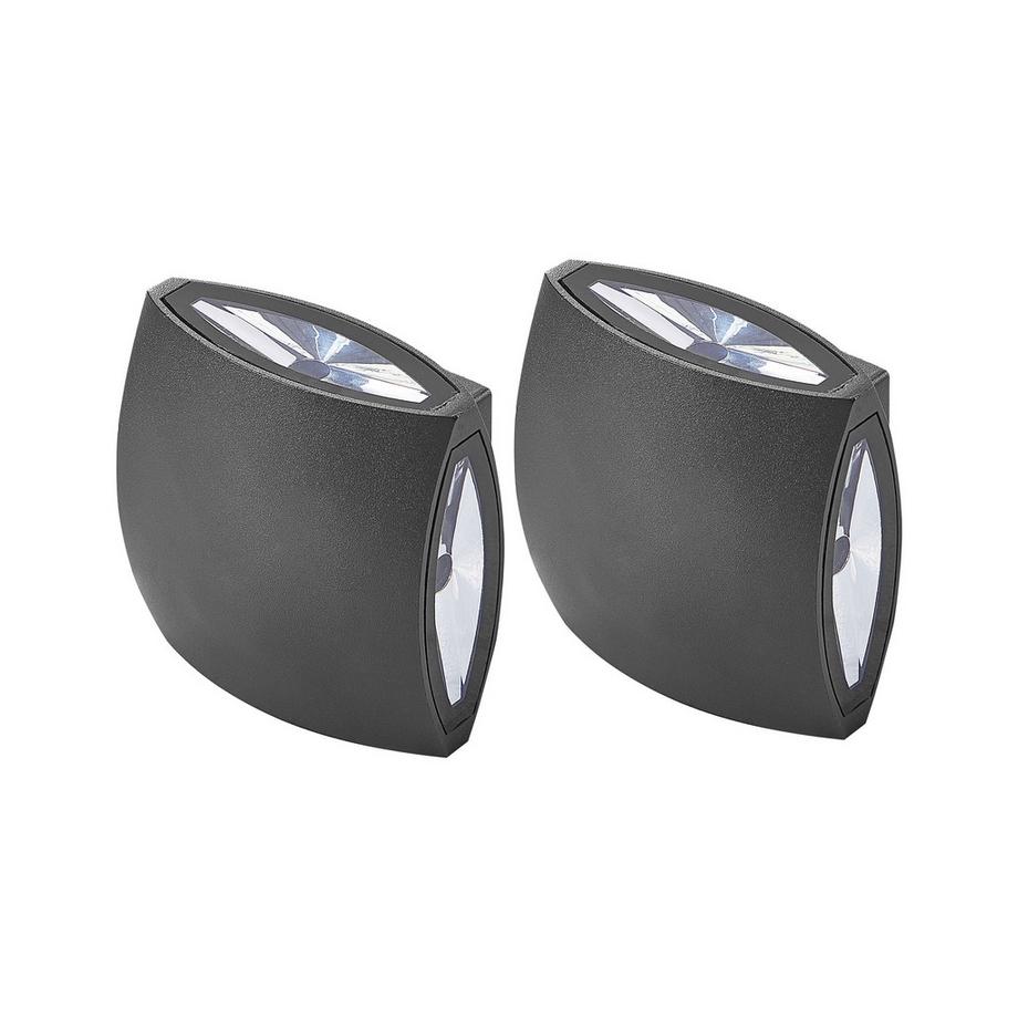 Beliani LED Aussenwandleuchte 2er Set aus Aluminium Modern RAMAPO  