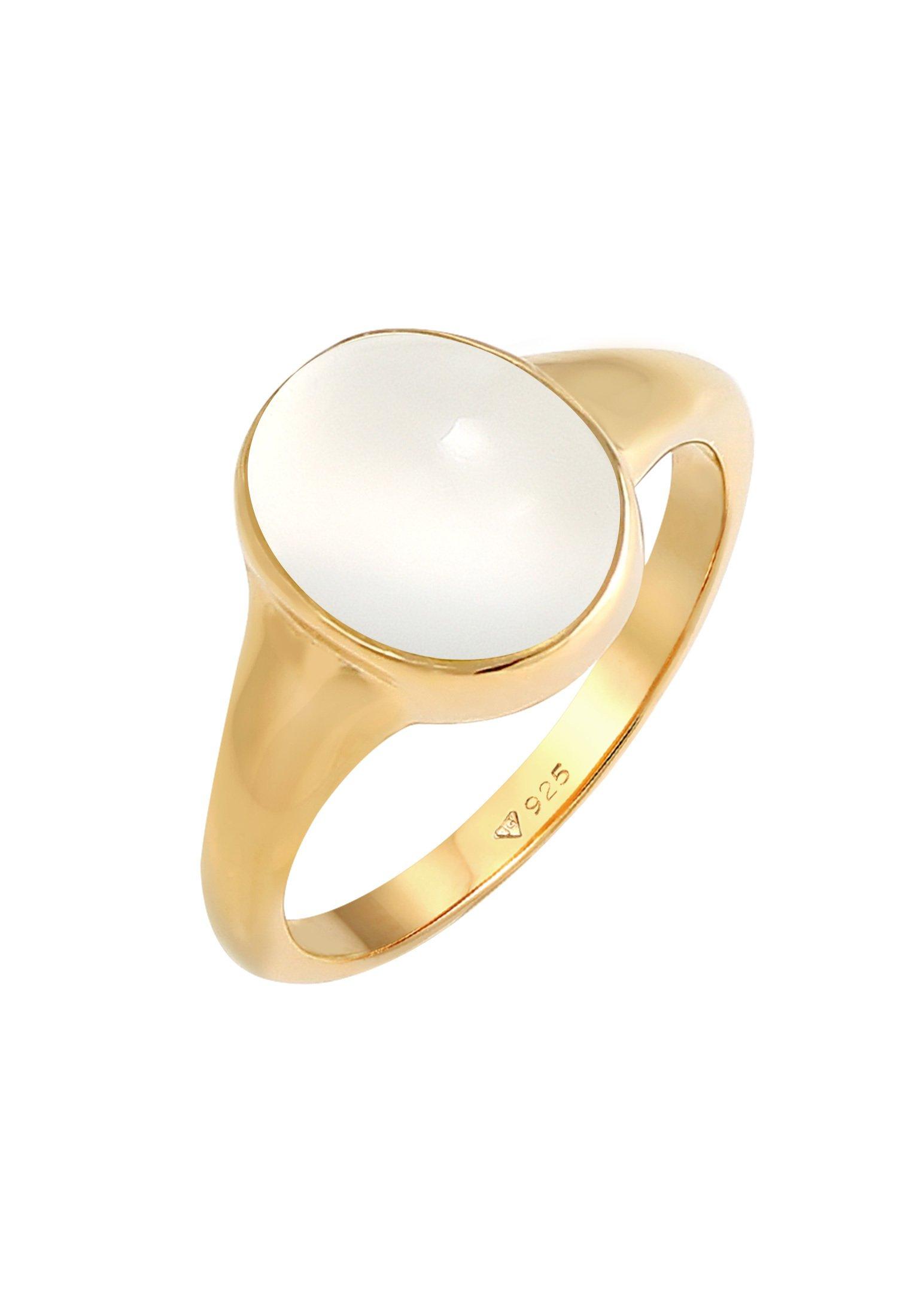 Image of Ring Siegelring Mondstein Damen Gold 58mm