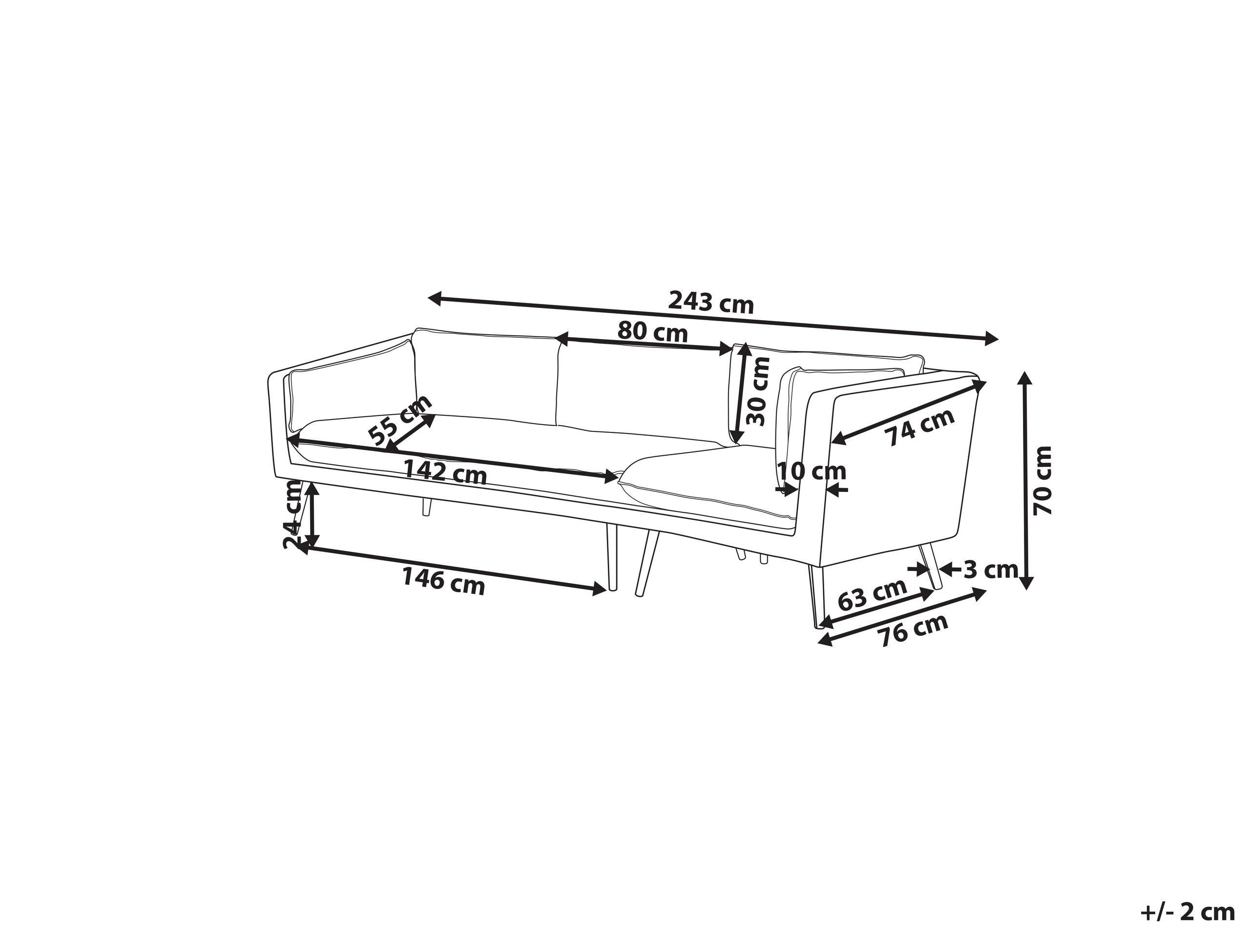 Beliani Canapé d'angle en Tissu Moderne LORETELLO  
