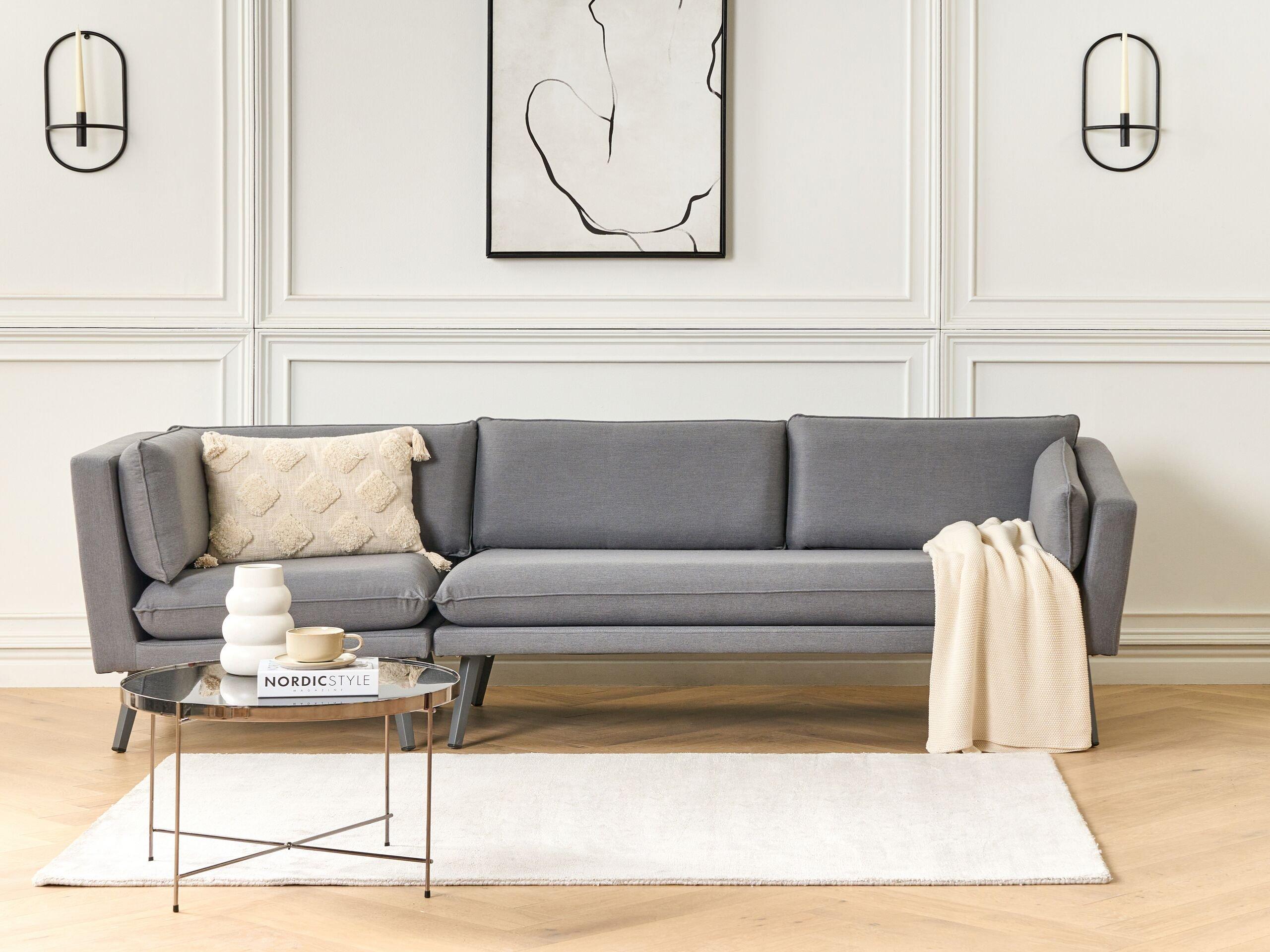 Beliani Canapé d'angle en Tissu Moderne LORETELLO  