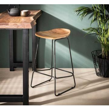 Tabouret de bar assise en bois Ergo