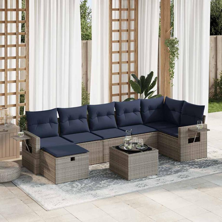 VidaXL set di divani da giardino Polirattan  