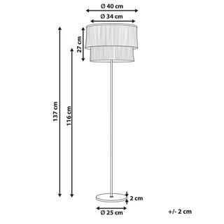 Beliani Lampada da pavimento en Metallo Boho PERISTERI  