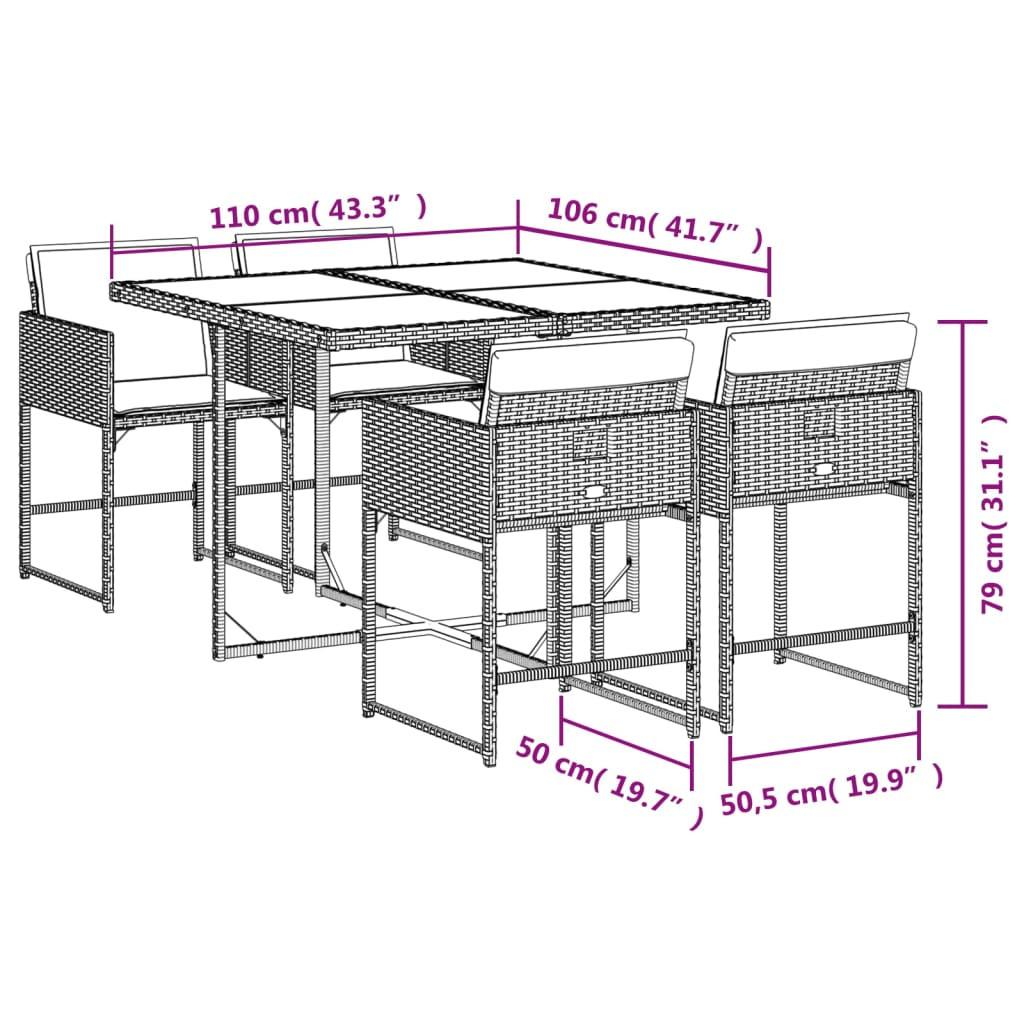 VidaXL Garten essgruppe poly-rattan  