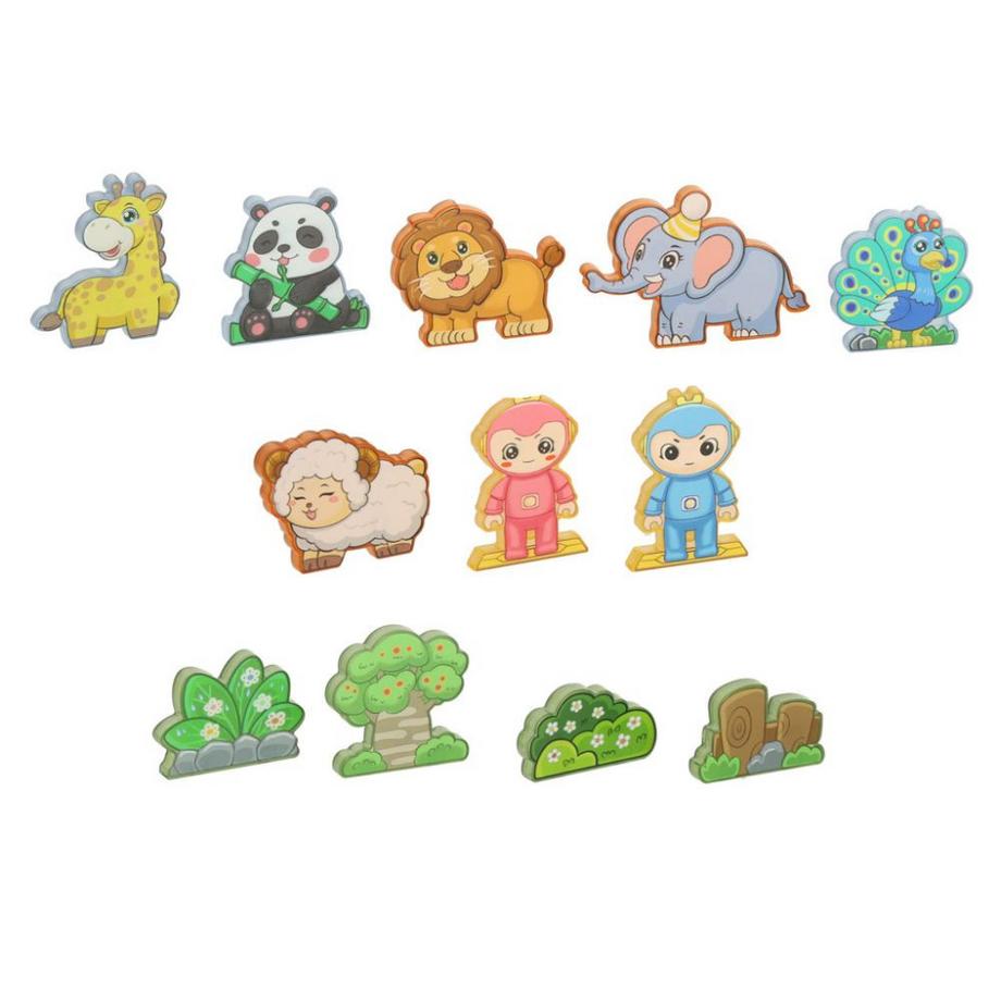 B2X  Blocchi magnetici da costruzione 3D parco animali luminosi 90 el. 