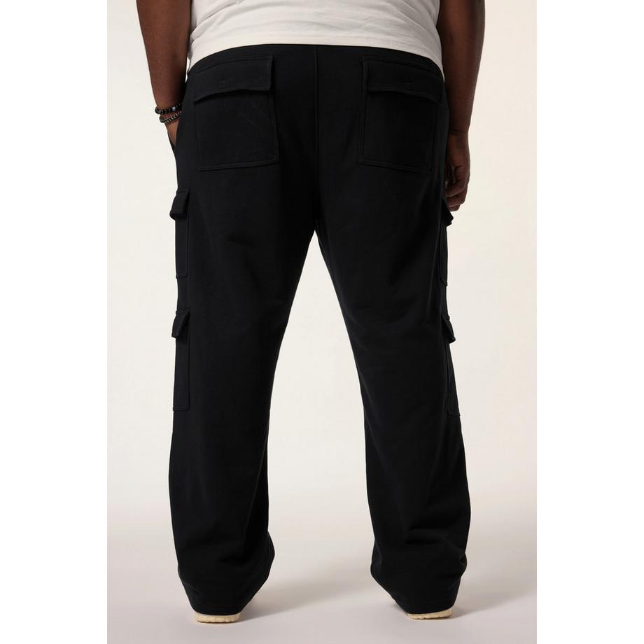 Sthuge Sweat-Cargohose Baggy Fit Elastikbund Cargotaschen  
