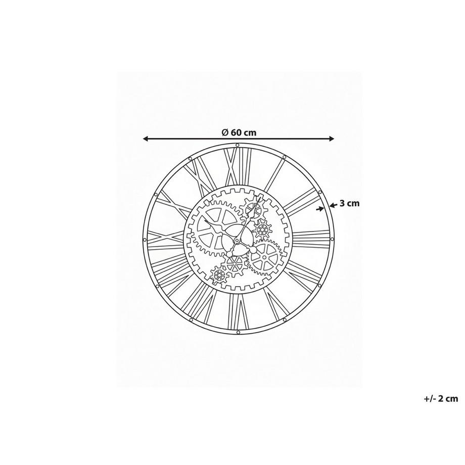 Beliani Wanduhr aus Kunststoff Industriell PETRER  