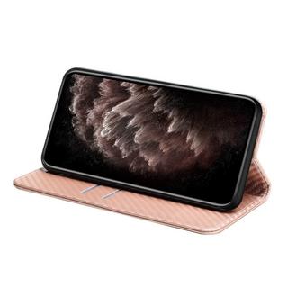 Cover-Discount  iPhone 14 Plus - Carbon Look Flip Case Cover rosa 