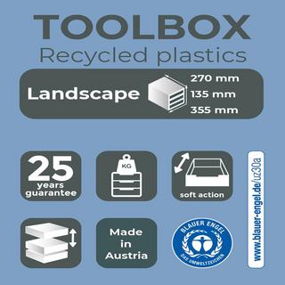 Exacompta TOOLBOX MINI 4 Schubladen Ordnungs- und Ablagebox, 4 Laden (h=43mm)  