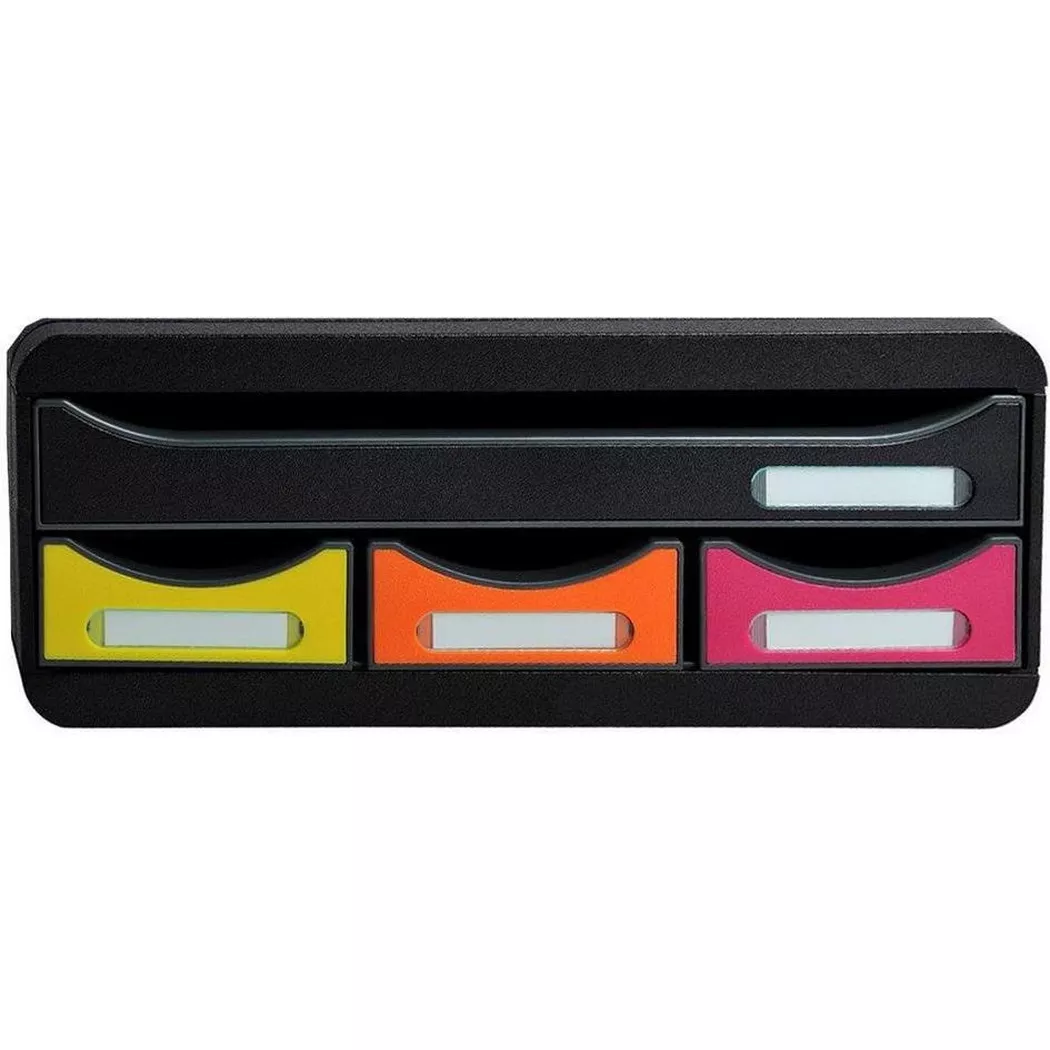 Exacompta Toolbox Mini 4 Drawer Set, Black