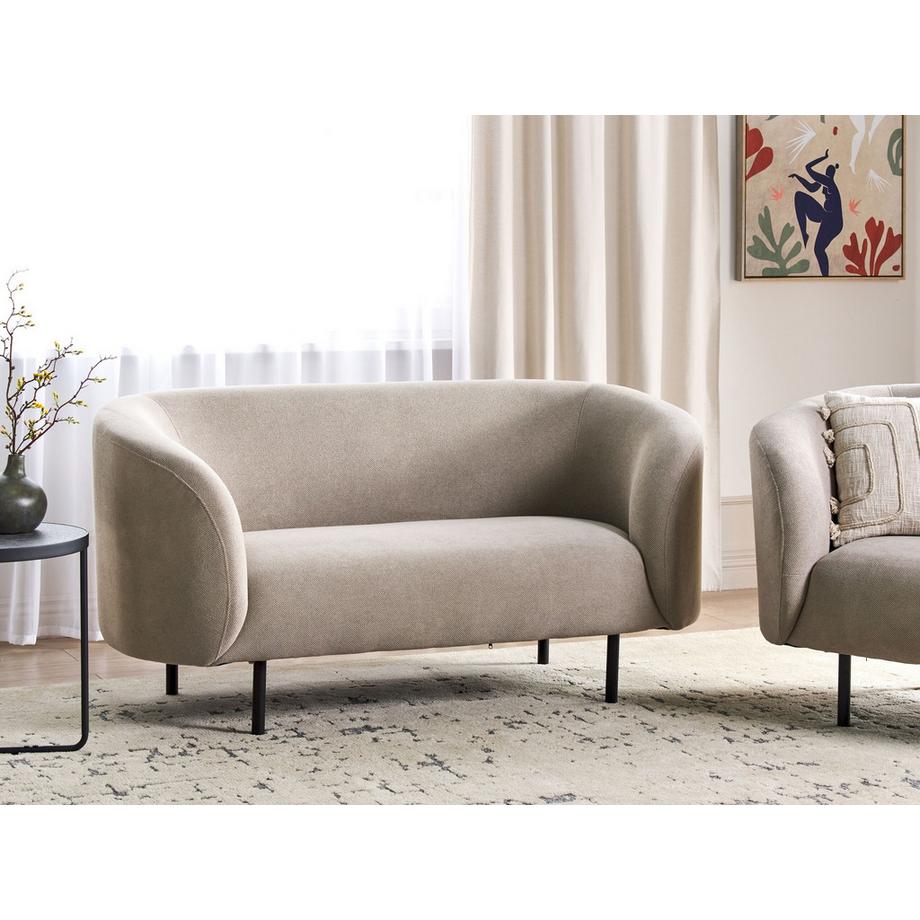 Beliani 2 Sitzer Sofa aus Stoff Glamourös LOEN  