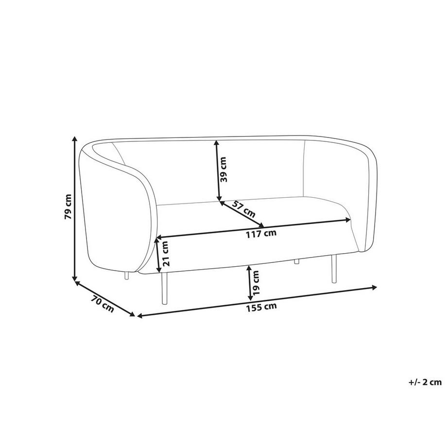 Beliani 2 Sitzer Sofa aus Stoff Glamourös LOEN  