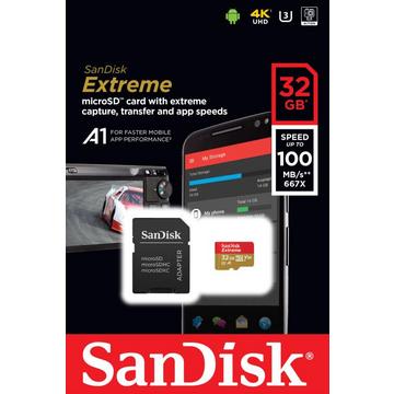 Sandisk Extreme PLUS MicroSDHC 32 GB 95 MB/Sekunde UHS-I-Speicherkarte mit SD-Adapter