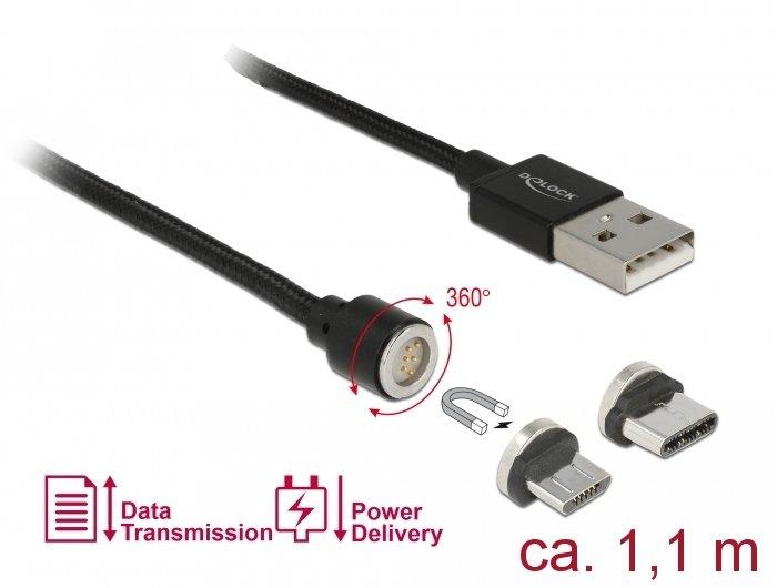 DeLock  85723 USB Kabel 1,1 m USB 2.0 USB A USB CMicro-USB B Schwarz 