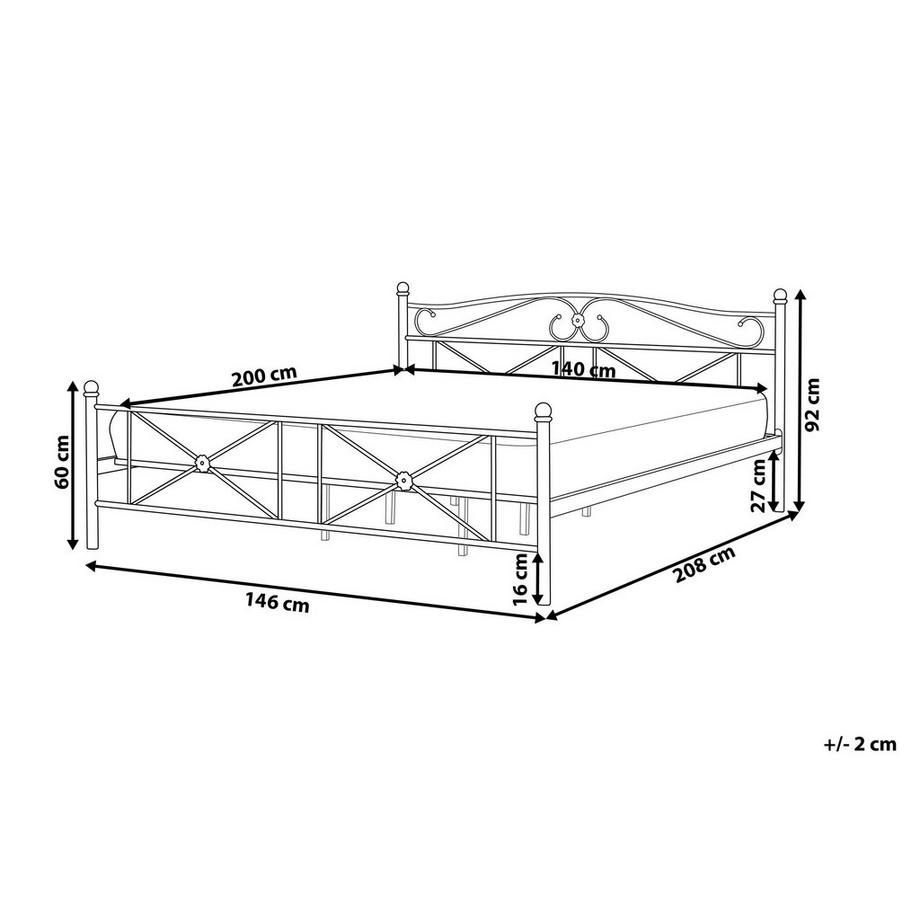 Beliani Letto con rete a doghe en Acciaio Classico RODEZ  