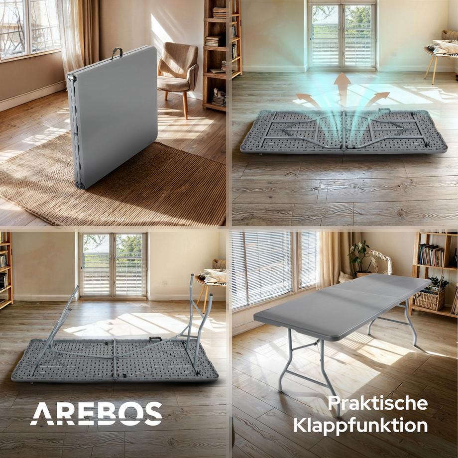 Arebos Tavolo pieghevole Tavolo buffet Tavolo da giardino Tavolo da pranzo Pieghevole  