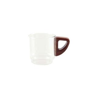 Aulica TASSES A CAFE EN VERRE AVEC ANSE EN BOIS 5.5X5.5X8.3CM - LOT DE 6  