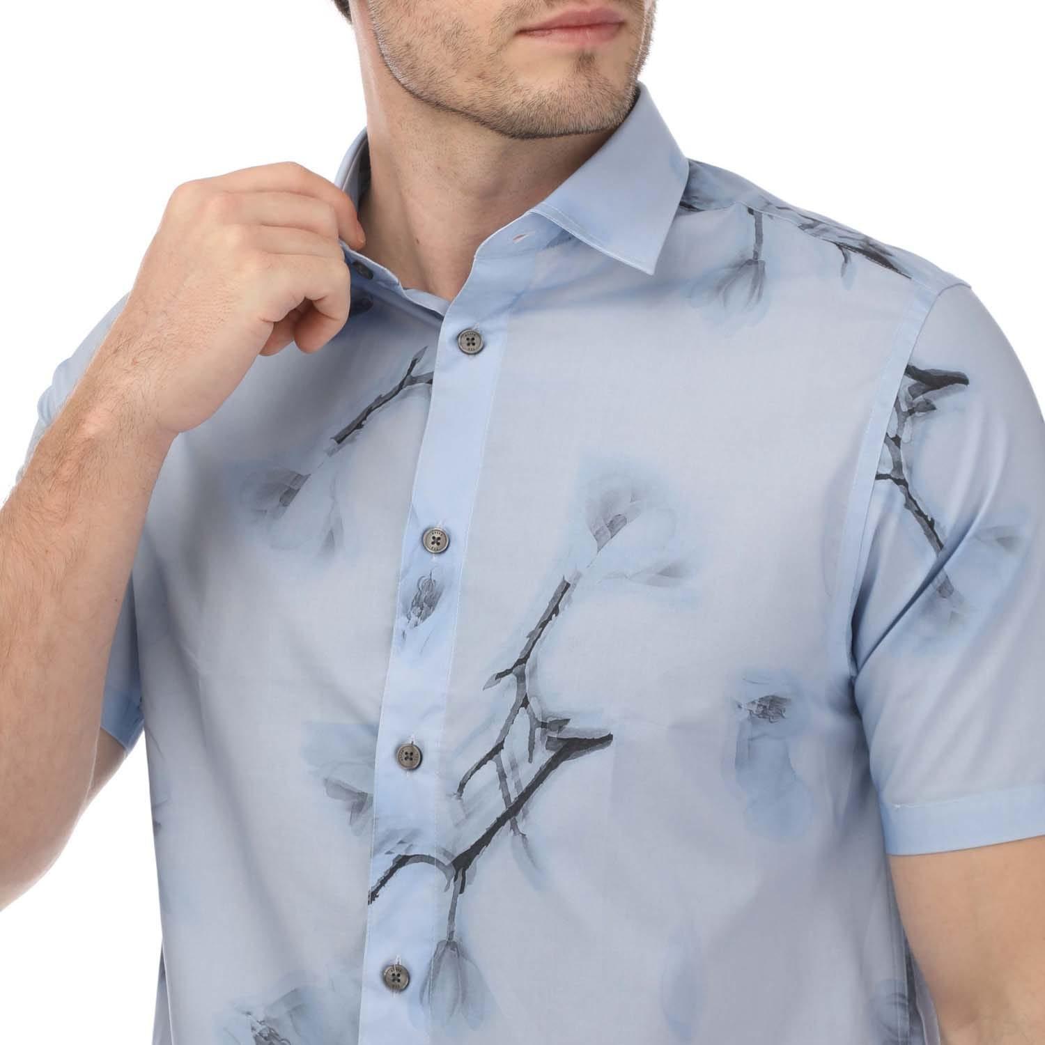 TED BAKER Lousho Blumen Kurzarm Button Down Hemd  