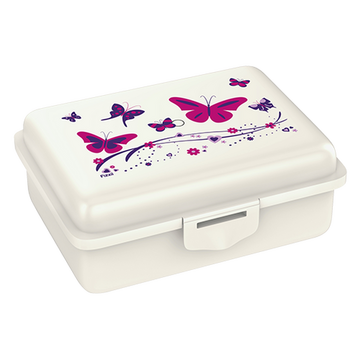 Fizzii Lunchbox mit Trennfach perlweiss, Schmetterling