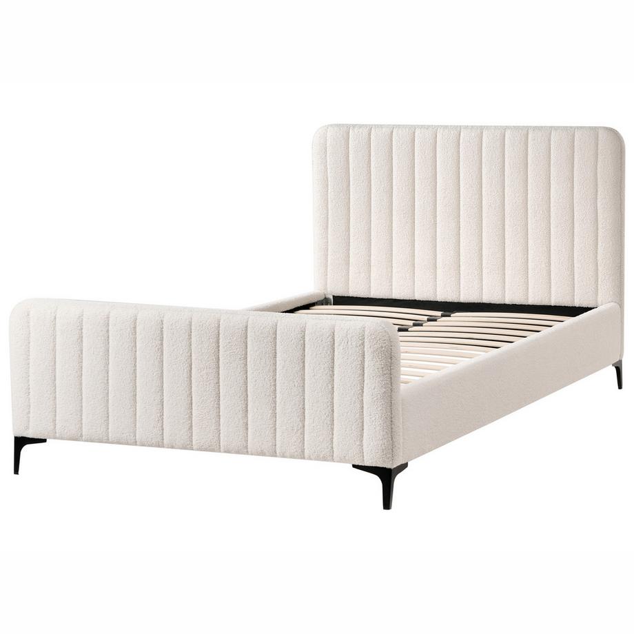 Beliani Letto en Bouclé Minimalista LUNAN  