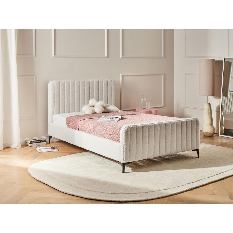 Beliani Letto en Bouclé Minimalista LUNAN  