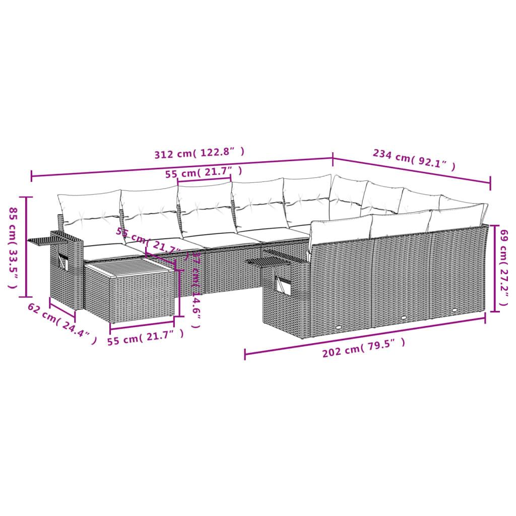 VidaXL set divano da giardino Polirattan  