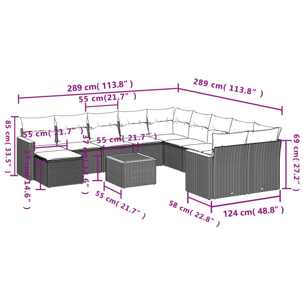 VidaXL Ensemble de canapés de jardin rotin synthétique  