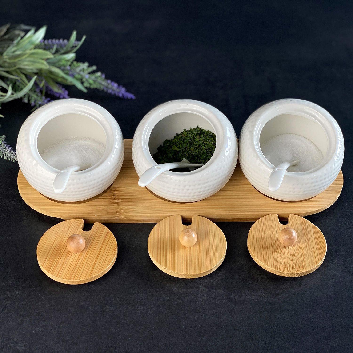 Intirilife Set di 3 barattoli porta spezie  