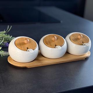 Intirilife Set di 3 barattoli porta spezie  