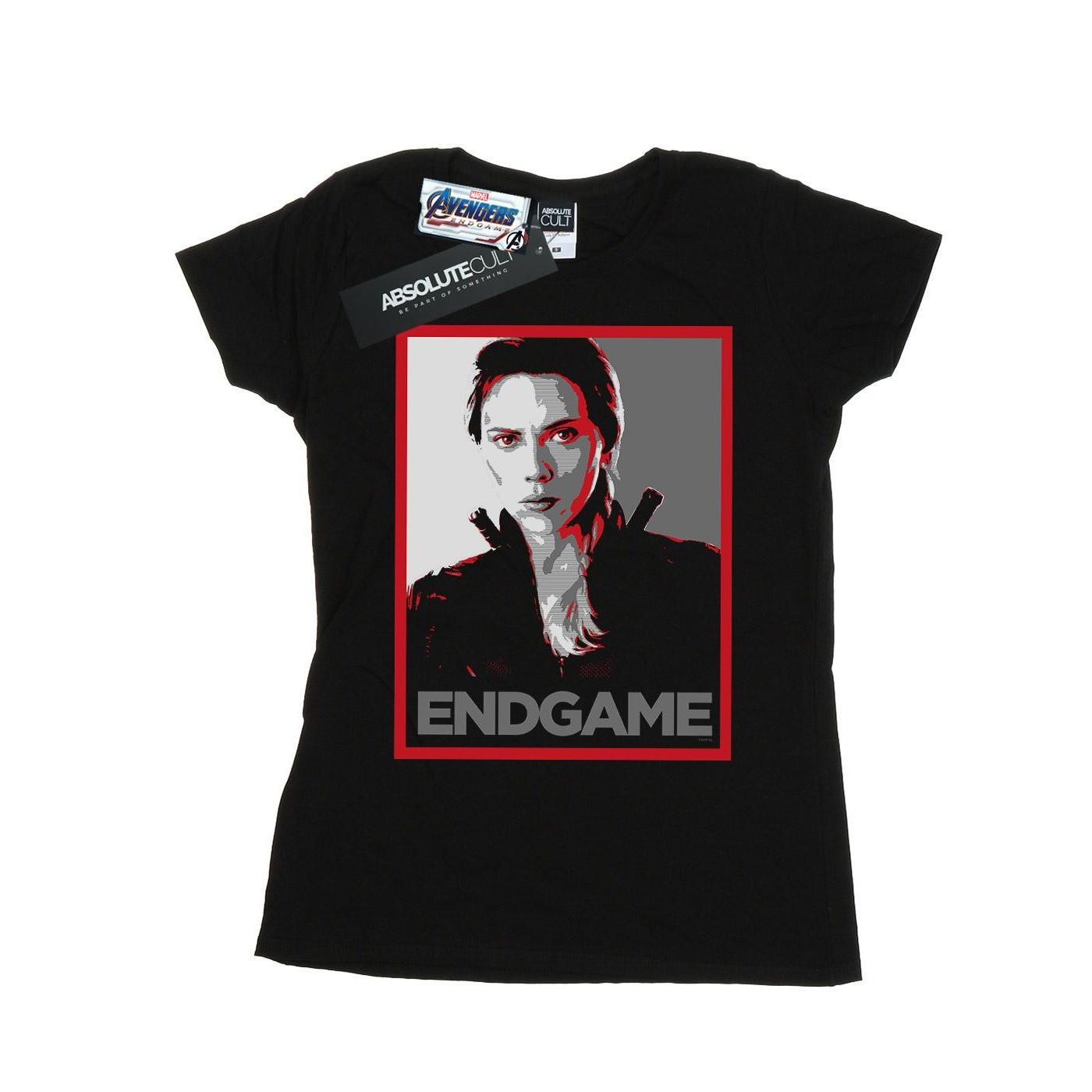 Image of Avengers Endgame Black Widow Poster Tshirt Damen Schwarz XL