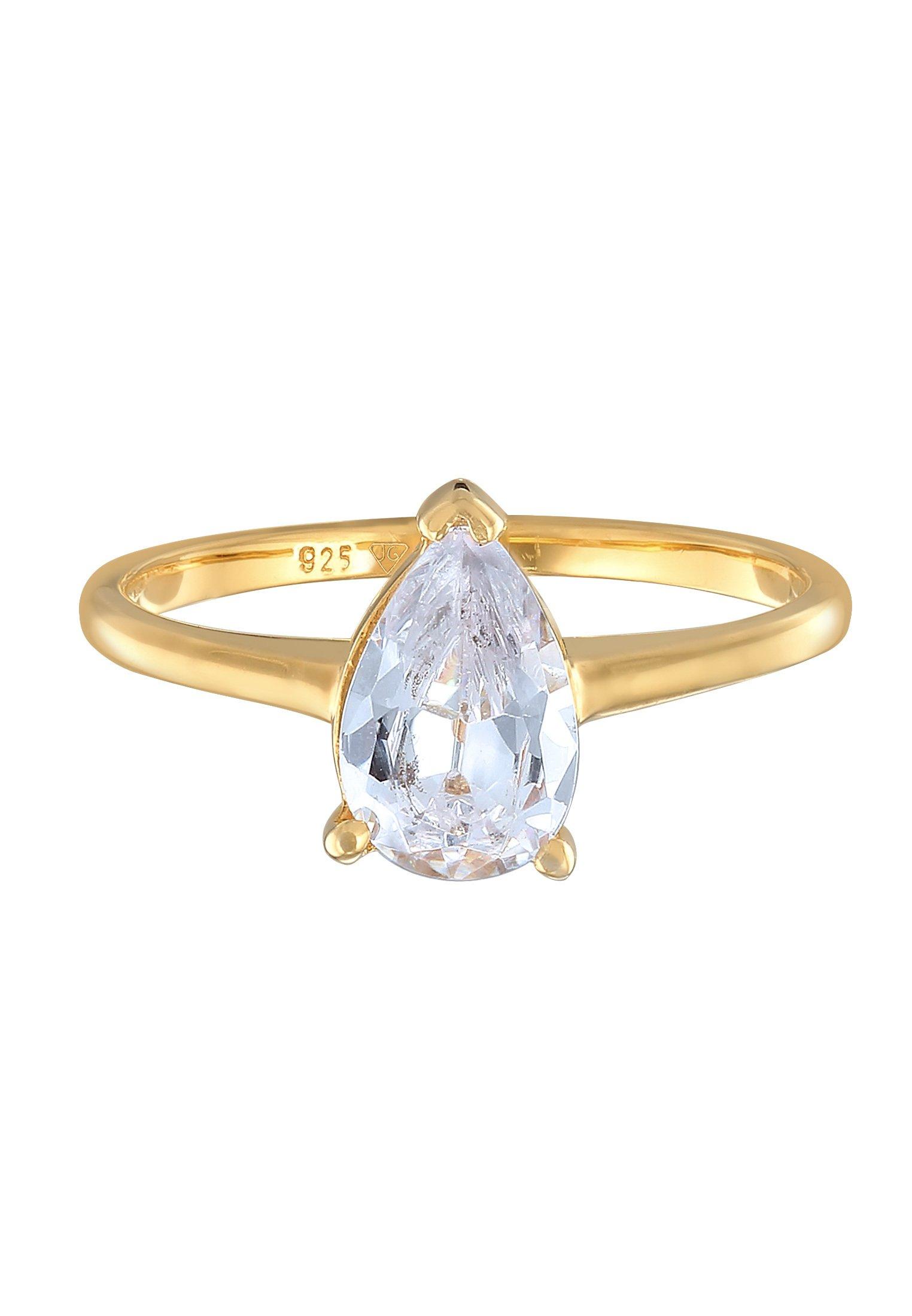 Elli  Bague Femmes Bague De Fiançailles Solitaire Goutte Avec Zirconia 