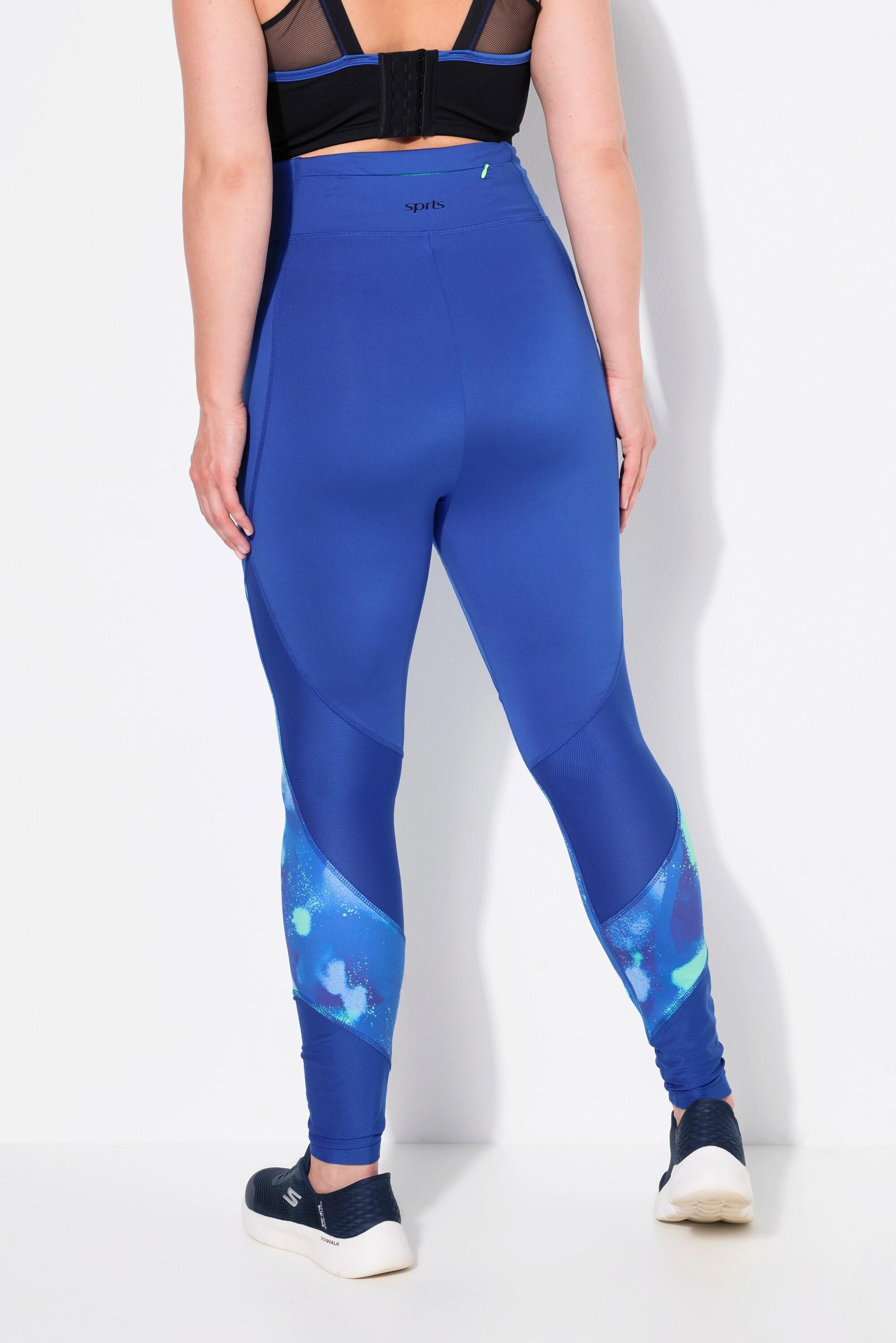 Ulla Popken Leggings sportivi vita alta asciugatura rapida con tasca zip  