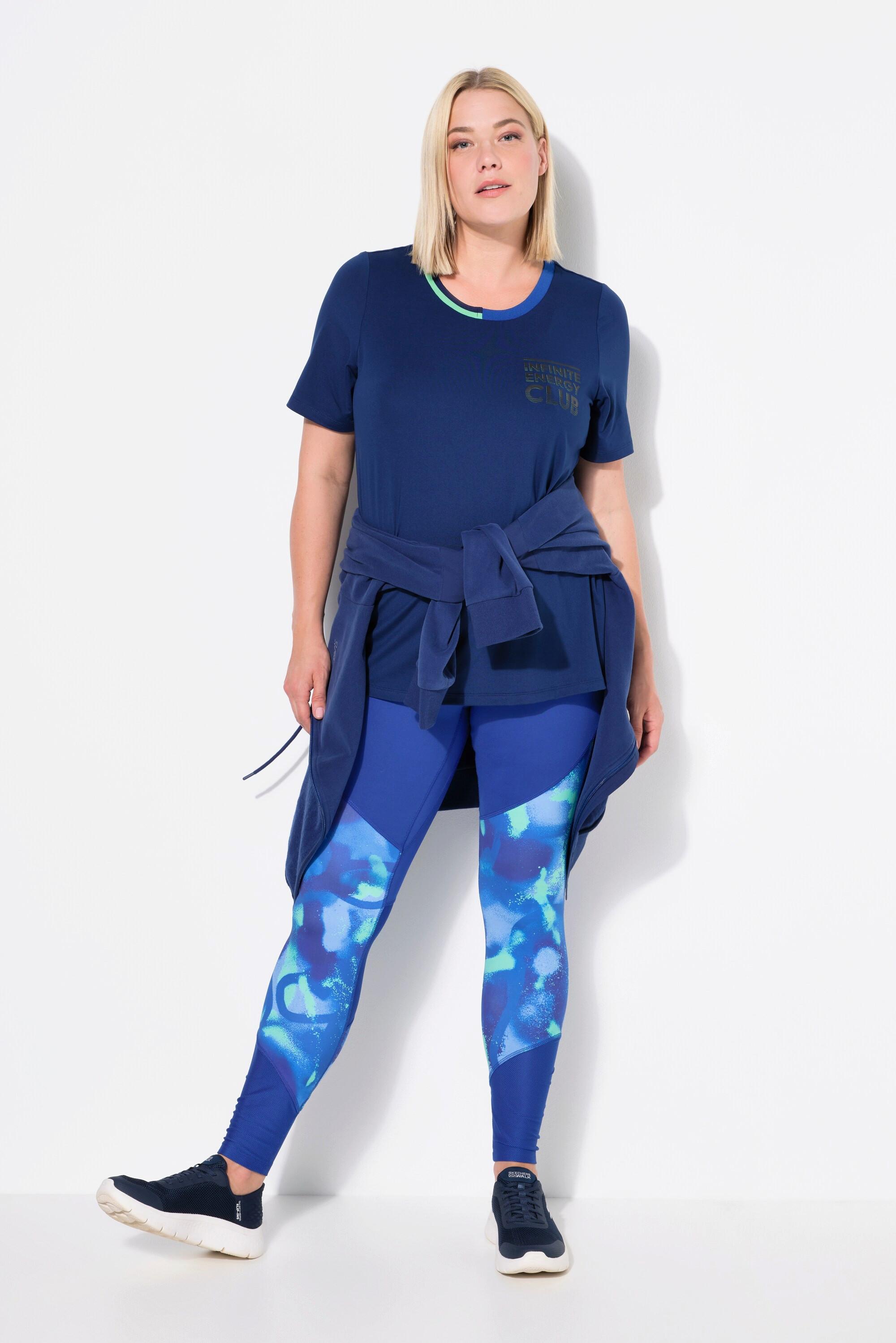 Ulla Popken Leggings sportivi vita alta asciugatura rapida con tasca zip  