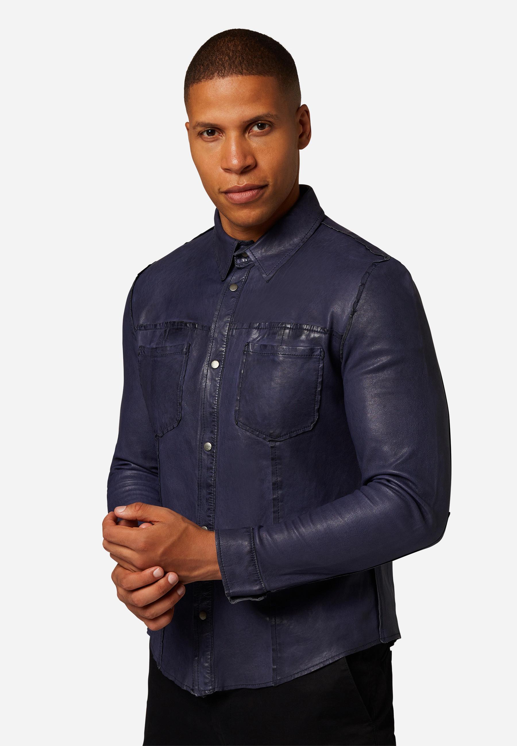 RICANO  Chemise en cuir pour homme - Chemise réversible 