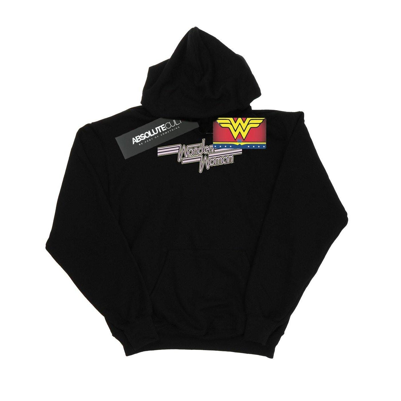 Image of Wonder Woman Lines Logo Kapuzenpullover Jungen Schwarz 152-158