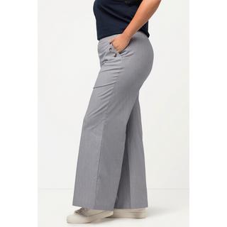 Ulla Popken  Pantalon palazzo à rayures et taille élastique, en coton bio 